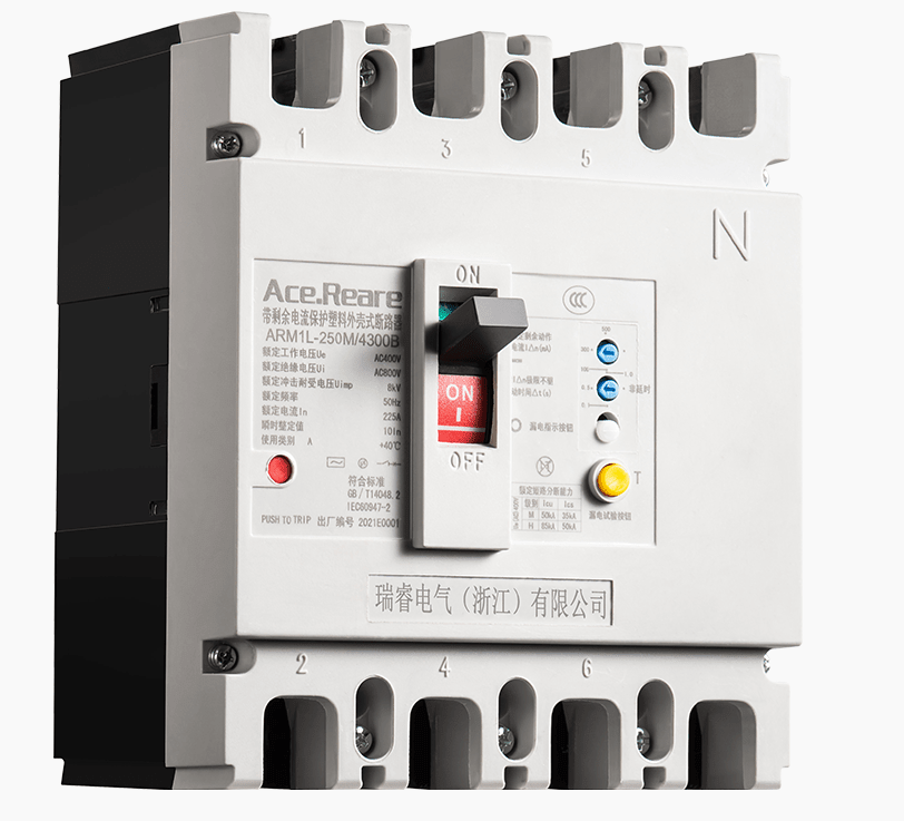 Molded case circuit breaker with residual leakage protection